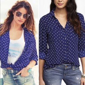 Express Button Up Anchor Top
